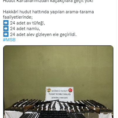 Hakkari’de çok sayıda silah ve mühimmat ele geçirildi