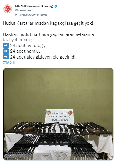 Hakkari’de çok sayıda silah ve mühimmat ele geçirildi