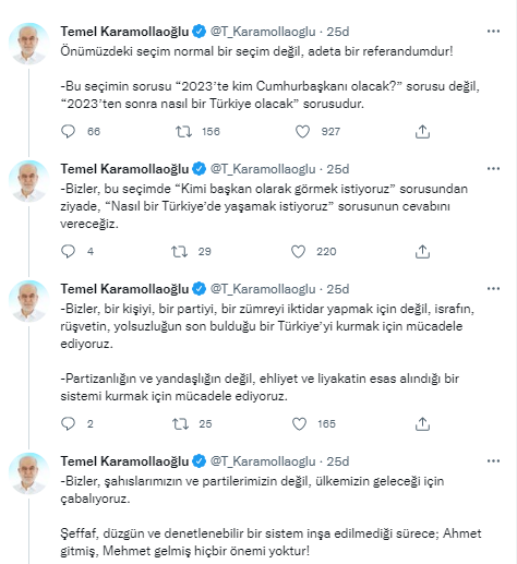 Karamollaoğlu: “İsimleri değil sistemi değiştirmek için uğraşıyoruz”