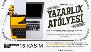 Kocaeli Akademi Lise Yazarlık Atölyesi için kayıtlar başladı