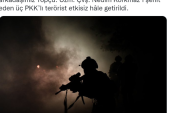 1 askerimizi şehit eden 3 PKK’lı terörist etkisiz hale getirildi