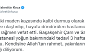 Bakan Koca: “Bartın’daki maden kazasında yaralanan hastamız tüm çabalara rağmen vefat etti”