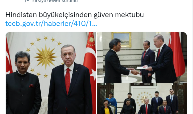 Cumhurbaşkanı Erdoğan, Hindistan Büyükelçisi Paul’u kabul etti