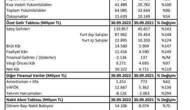 Ford Otomotiv’in 3. çeyrek performansı