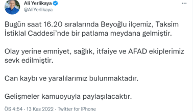 İstiklal Caddesi’nde patlama