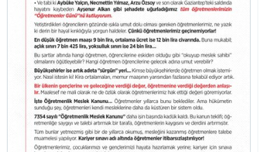 Karamollaoğlu’dan Öğretmenler Günü mesajı