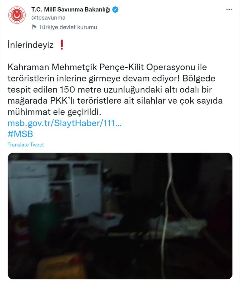 Pençe-Kilit Operasyonu’nda çok sayıda silah ve mühimmat ele geçirildi