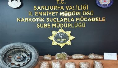 Şanlıurfa’da bir aracın stepnesinde 5 kilo 550 gram skunk ele geçirildi