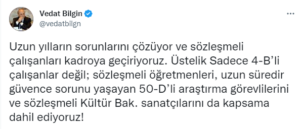 Sözleşmeliye kadro düzenlemesinin kapsamı genişletiliyor