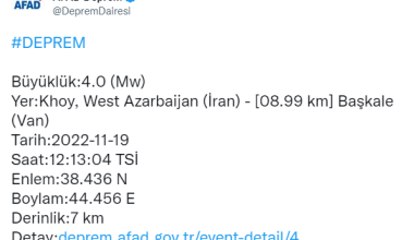 Türkiye-İran sınırında 4 şiddetinde deprem