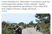 Yunanistan’a kaçmaya çalışan 3 kişi yakalandı
