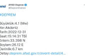 Akdeniz’de deprem