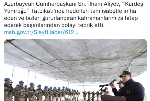 Azerbaycan’daki ‘Kardeş Yumruğu’ tatbikatı