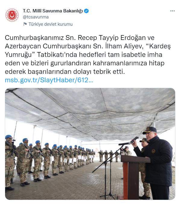 Azerbaycan’daki ‘Kardeş Yumruğu’ tatbikatı