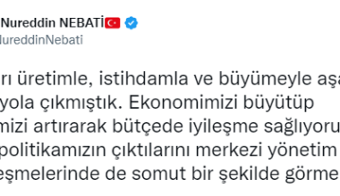 Bakan Nebati: “Ocak-Kasım dönemi bütçe açığı 20,4 milyar TL’ye geriledi”