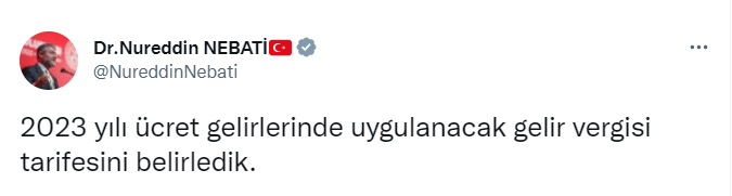 Bakan Nebati’den gelir vergisi açıklaması