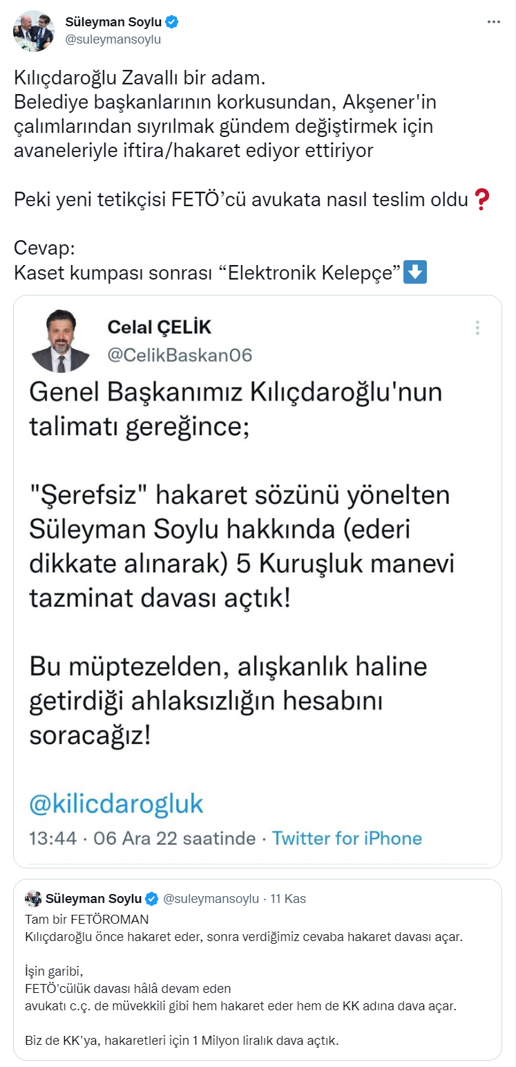 Bakan Soylu: “Kılıçdaroğlu zavallı bir adam”