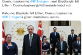 Cumhurbaşkanı Erdoğan, İsrail Büyükelçisi Lillian’ı kabul etti