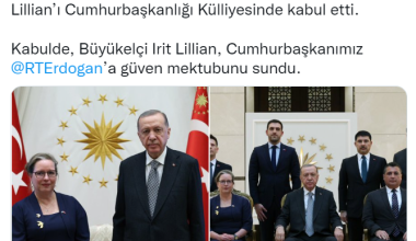 Cumhurbaşkanı Erdoğan, İsrail Büyükelçisi Lillian’ı kabul etti