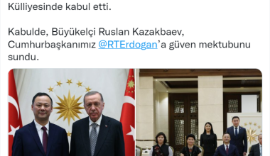 Cumhurbaşkanı Erdoğan, Kırgızistan Büyükelçisi Kazakbaev’i kabul etti
