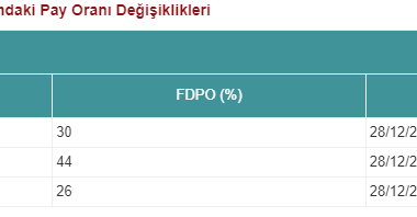 Endekslerde kullanılan fiili dolaşımdaki pay oranı değişiklikleri