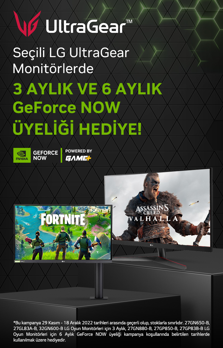 LG’den monitör alanlara GeForce NOW, GAME+ Premium üyeliği hediye