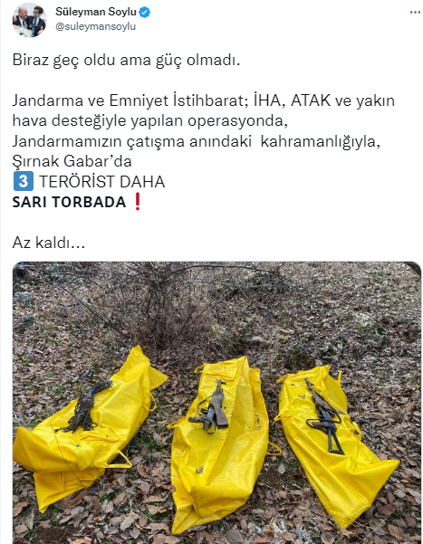 Şırnak’ta 3 terörist etkisiz hale getirildi