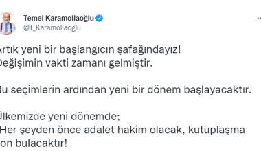 Karamollaoğlu: “Artık yeni bir başlangıcın şafağındayız”