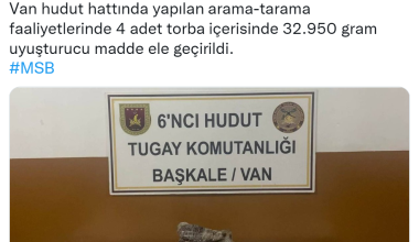 Van hudut hattında 32 bin 950 gram uyuşturucu madde ele geçirildi