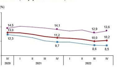 Mevsim etkisinden arındırılmış işsizlik oranı %10,2 seviyesinde gerçekleşti