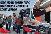 Konya Mobil Gözlük Aracı Hataylı Depremzedelere Hizmet Veriyor
