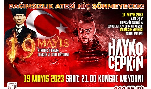 Hayko Cepkin 19 Mayıs'ta Lüleburgaz'da!