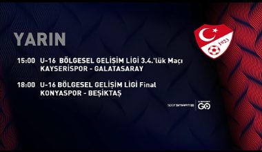 U16 Gelişim Ligi 3'üncülük ve Final karşılaşmaları D-Smart ekranlarından canlı yayınlanacak