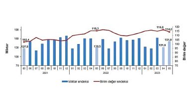 İhracat birim değer endeksi yüzde1,2 azaldı