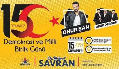 Nevşehir Belediyesi tarafından 15 Temmuz Demokrasi Zaferi konseri düzenlenecek Nevşehir Belediyesi tarafından 15 Temmuz Demokrasi Zaferi konseri düzenlenecek