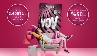 Alternatif Bank VOV Kart ile müşterilerine, yıllık 2 bin 400 TL'ye kadar nakit iade imkanı sunuyor