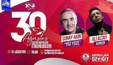 Yenişehir Belediyesi, Sunay Akın ve Ali Altay'ı Mersinlilerle buluşturuyor