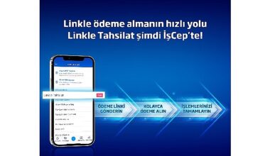 Cep telefonlarını POS cihazına dönüştüren Linkle Tahsilat hizmeti İşCep'te