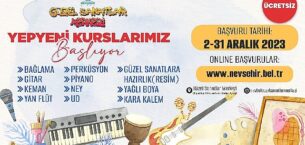 Nevşehir'de güzel sanatlar merkezi 2024 yılı 1 dönem kusları için kayıtlar başladı