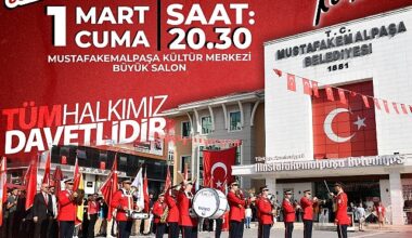 Mustafakemalpaşa Belediyesi, sanat ve müziğin büyüleyici dünyasını Mustafakemalpaşa Belediyesi Bando ve Kent Orkestrası'ndan muhteşem konser ile vatandaşlarıyla buluşturuyo