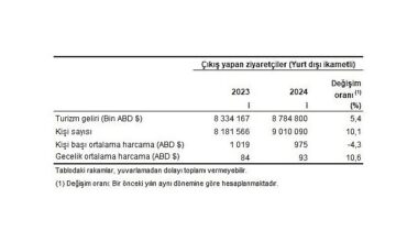Tüik: Turizm geliri ve gideri için revizyon tamamlandı Tüik: Turizm geliri ve gideri için revizyon tamamlandı