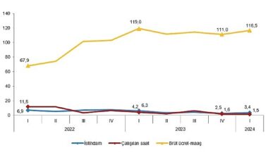 Tüik: İstihdam endeksi yıllık %3,4 arttı