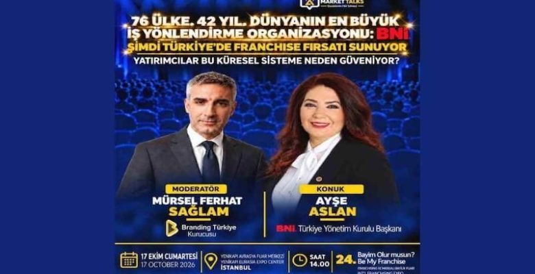 BNI Türkiye Yönetim Kurulu Başkanı Ayşe Aslan, Franchise Market Talks’ta Mürsel Ferhat Sağlam’ın Konuğu Oluyor